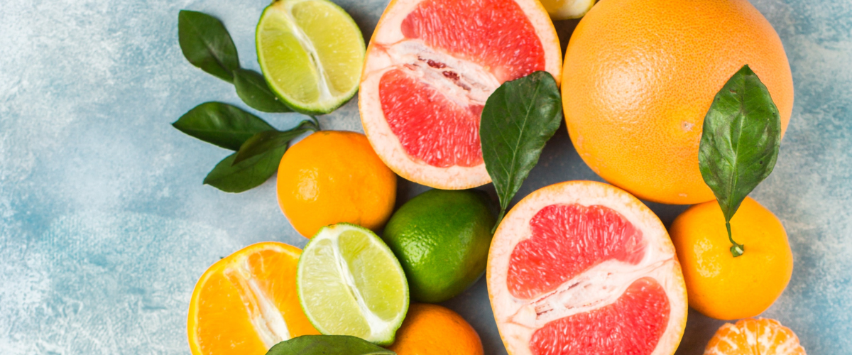 Wellness banner represented by fresh fruits