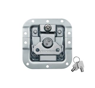 Medium MOL Recessed Latch with Key Lock in Very Shallow Dish with 7/8" Offset