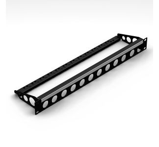 1U Rack Panels for 12 x D-Series Connectors with Cable Support Bar