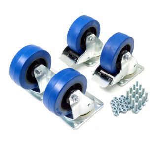 100mm Heavy Duty Swivel Automatic Castor Kit with Fixings