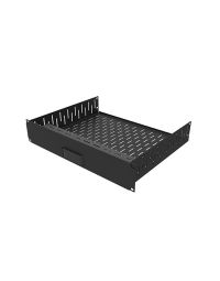2U Vented Rack Shelf & Magnetic Faceplate For 1 x Apple TV 4K
