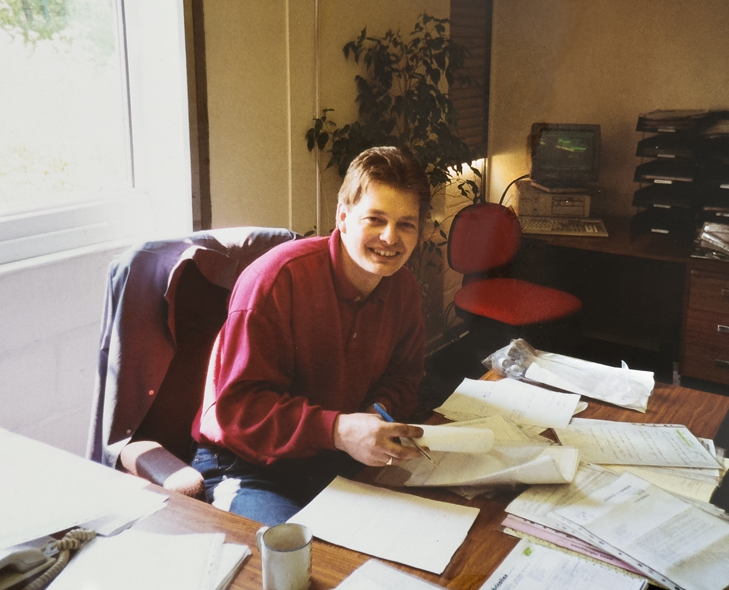 Alan Theobald in the office 