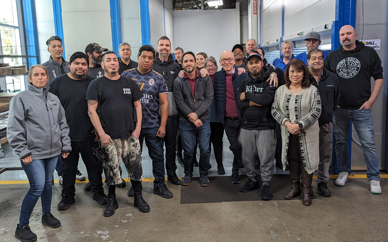 California, USA team photo in the depot