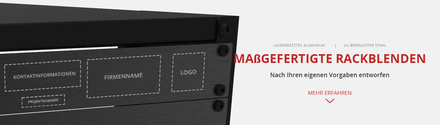 benutzerdefinierte Rack-Panels mit Platzierungsoptionen zur Anpassung mit Kopftext