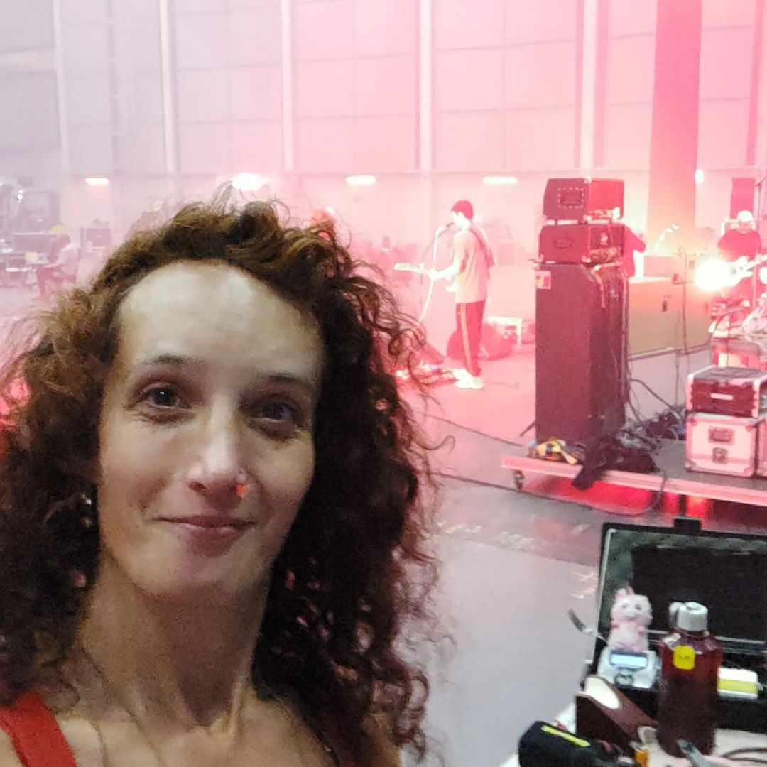 Laura backstage of an impressive gig