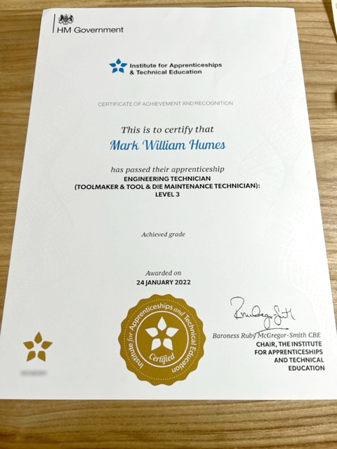 Mark's certificate