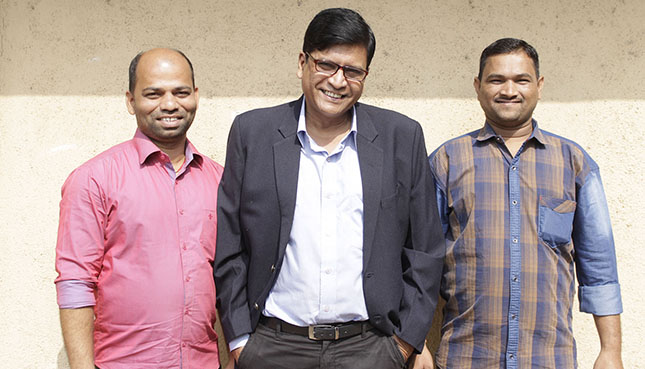 From L-R, Prashant Tandle (Warehouse Assistant), Rodney D'Monte (Gen. Manager), & Sachin Wagare (Senior Warehouse Assistant)